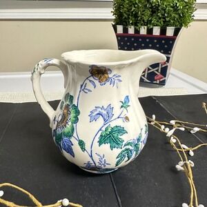Mason's England Belvedere Pattern Small Pitcher Vase Vintage Florals